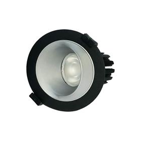 DM202659  Bonia 15 Powered by Philips 15W 1350lm 3000K 24° Engine, 350mA,Black/Silver,27° Angled Round Recessed Spotlight,IP20.